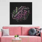 Yoga Word Cloud Plum/Green ID254 Canvas Afdruk (Insitu (Woonkamer))