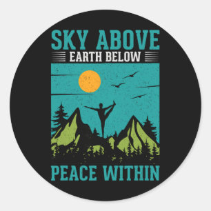 Yoga Workout Hemel Boven Vrede Beneden Ronde Sticker