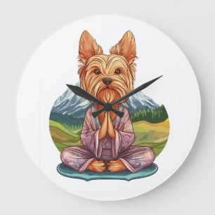 Yoga Yorkie � Grappige Mediterende Hond Grote Klok