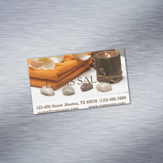 Yoga Zen Aromatherapie Skincare SPA Massagetherapi Visitekaartje Magneet (Voorbeeld)