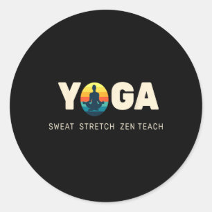 Yoga Zen Rekken Lance Flow Adem Mediteren Nu Ronde Sticker
