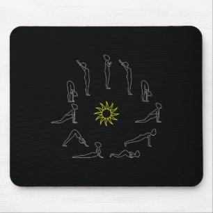 Yoga Zonnegroet Surjanamaskar Lineart Muismat