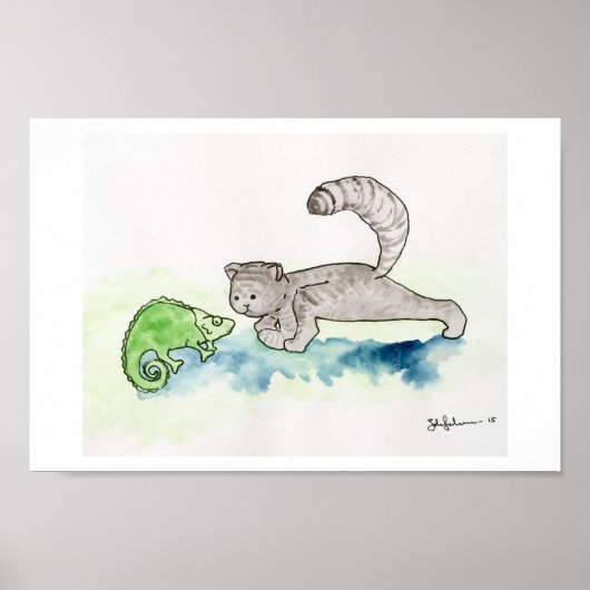YogaCat in LizardPose Poster (Voorkant)