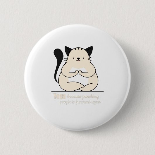 yogacat ronde button 5,7 cm (Voorkant)