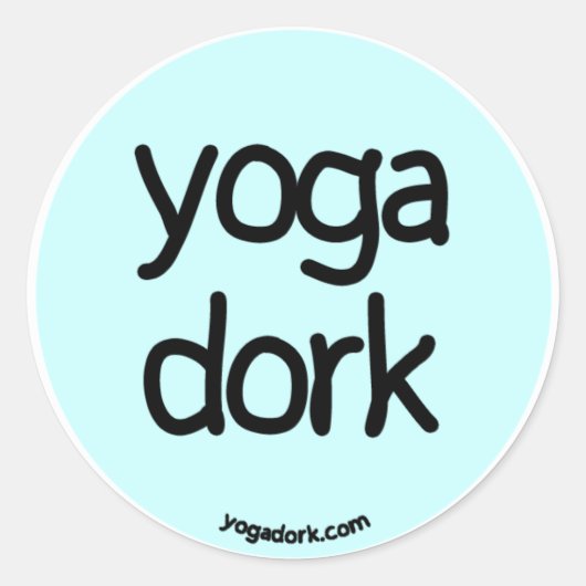 Yogadork sticker licht blauwgroen (Voorkant)