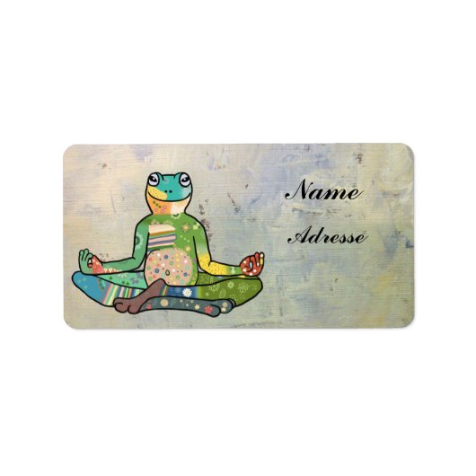 yogafrosch etiket (Voorkant)
