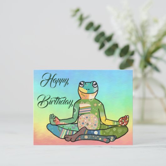 Yogafrosch Postkarte Briefkaart (Staand voorkant)