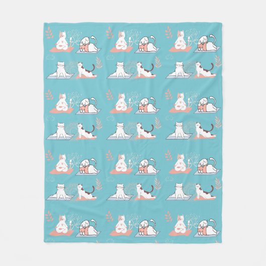 Yogakatjes lotus fleece deken (Voorkant)