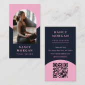 Yogaleraar Boog Foto QR Code Visitekaartje (Voorkant / Achterkant)