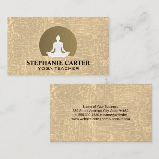 Yogaleraar | Gestreept grijs Visitekaartje (Voorkant / Achterkant)