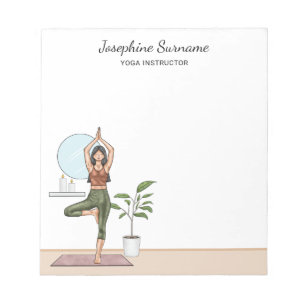 Yogalerares Boomhouding Workout Fitness Vrouw Notitieblok