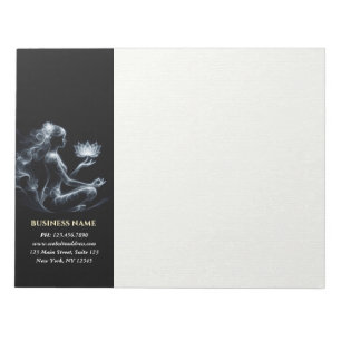 Yogalerares Lotus Meditatiehouding Glanzende Nevel Notitieblok