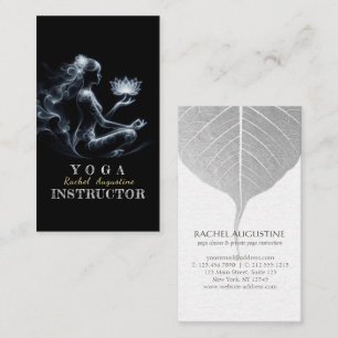Yogalerares Lotus Meditatiehouding Glanzende Nevel Visitekaartje