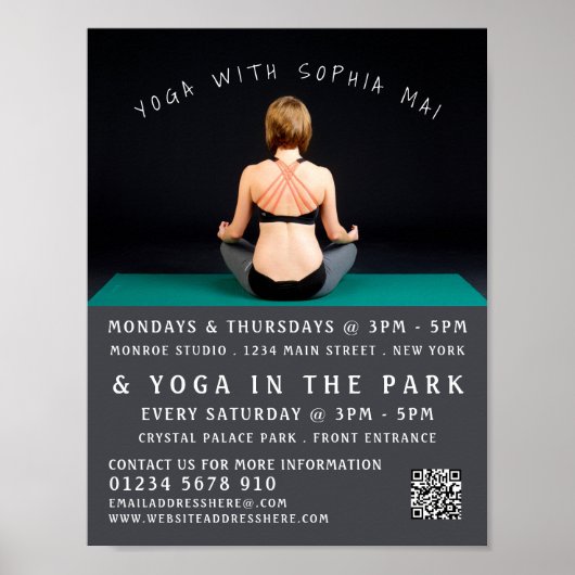Yogamat, yogales Adverteren Poster (Voorkant)
