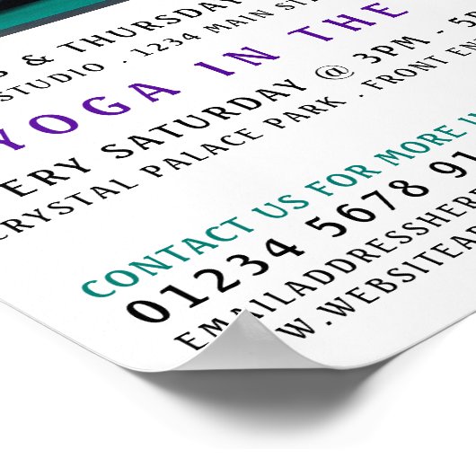 Yogamat, yogales Adverteren Poster (Hoek)