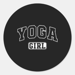 Yogameisje Funny atletisch lettertype dochter jeug Ronde Sticker