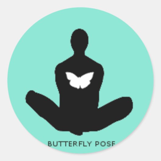 Yogamoji™ Butterfly Pose Sticker (Voorkant)
