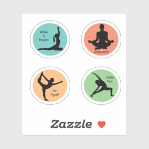 yogaposes, op maat gesneden vinyl Sticker