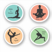 yogaposes, op maat gesneden vinyl Sticker (Voorkant)