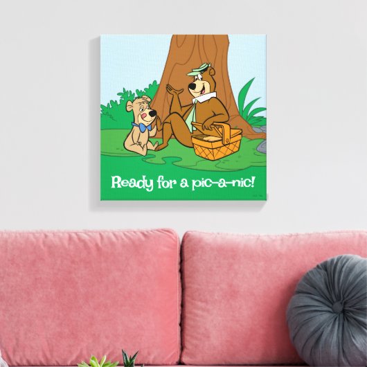 Yogi Beer en Boo-Boo picknick snack Canvas Afdruk (Insitu (Woonkamer))