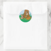 Yogi Beer en Boo-Boo picknick snack Ronde Sticker (Tas)