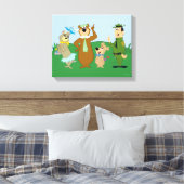 Yogi Beer en vrienden Classic Pose Canvas Afdruk (Insitu (Slaapkamer))