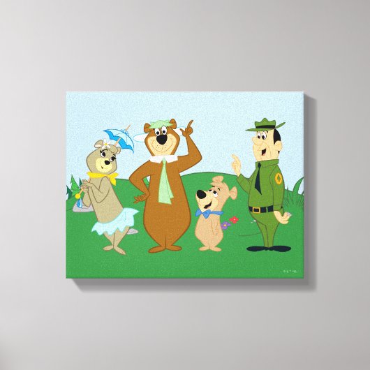 Yogi Beer en vrienden Classic Pose Canvas Afdruk (Voorkant)