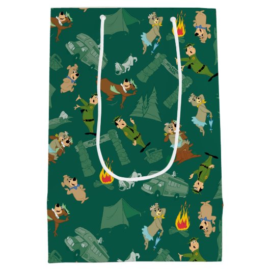 Yogi Beer en vrienden Jellystone Park Camp Pattern Medium Cadeauzakje (Achterkant)