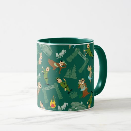 Yogi Beer en vrienden Jellystone Park Camp Pattern Mok (Voorkant rechts)