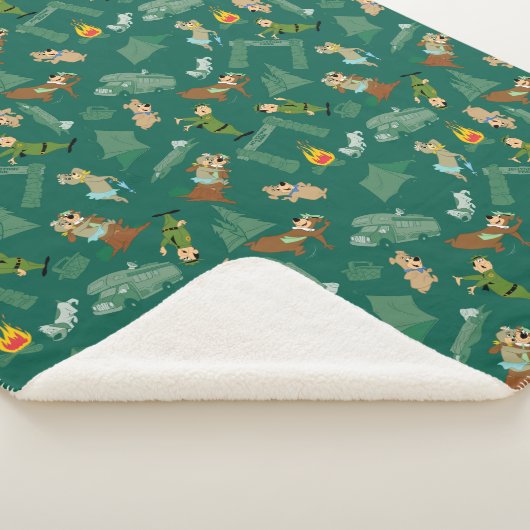 Yogi Beer en vrienden Jellystone Park Camp Pattern Sherpa Deken (3/4)