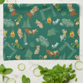 Yogi Beer en vrienden Jellystone Park Camp Pattern Theedoek (Gevouwen)