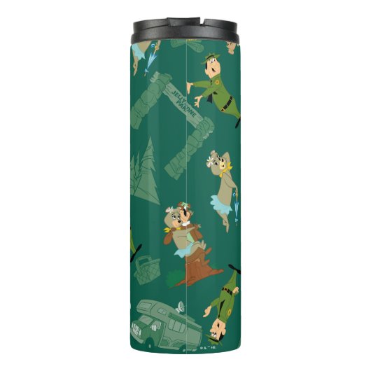 Yogi Beer en vrienden Jellystone Park Camp Pattern Thermosbeker (Achterkant)
