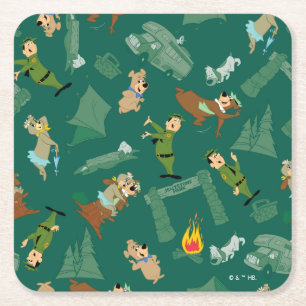 Yogi Beer en vrienden Jellystone Park Camp Pattern Vierkante Kartonnen Onderzetter