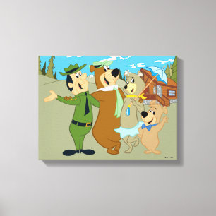 Yogi Beer en vrienden warm welkom Canvas Afdruk