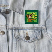 Yogi Beer Fun Fun Fun Vierkante Button 5,1 Cm (In situ)
