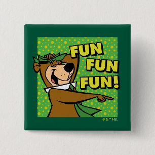Yogi Beer Fun Fun Fun Vierkante Button 5,1 Cm