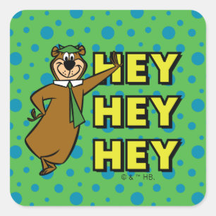 Yogi Beer Hey Hey Hey Hey Vierkante Sticker