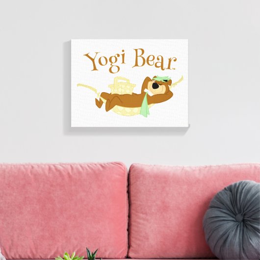 Yogi Beer Picknick Hangmat Nap Tijd Canvas Afdruk (Insitu (Woonkamer))