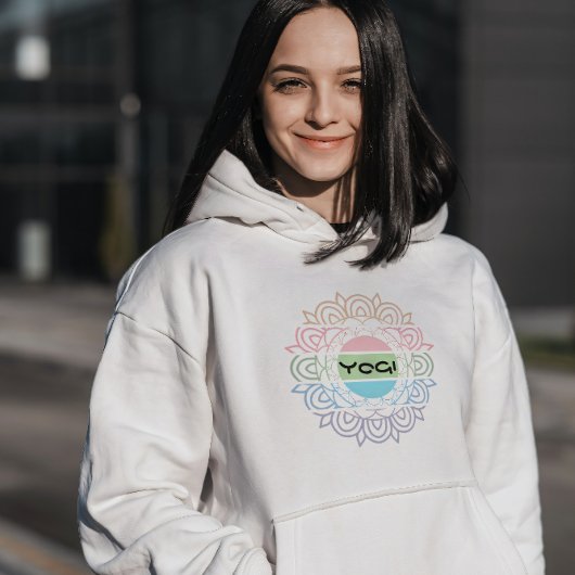 Yogi Kleurrijke Chakra Yoga Meditatie Regenboog Hoodie
