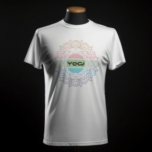 Yogi Kleurrijke Chakra Yoga Meditatie Regenboog T-shirt