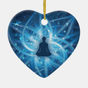 Yogi meditating keramisch ornament