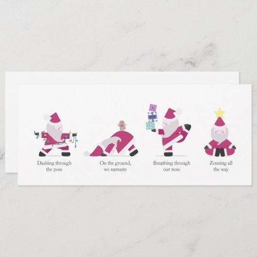 Yogi Père Noël Funny Yoga Pun Noël Carte (Devant / Derrière)