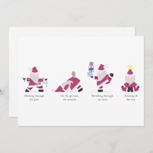 Yogi Père Noël Funny Yoga Pun Noël Carte (Devant / Derrière)