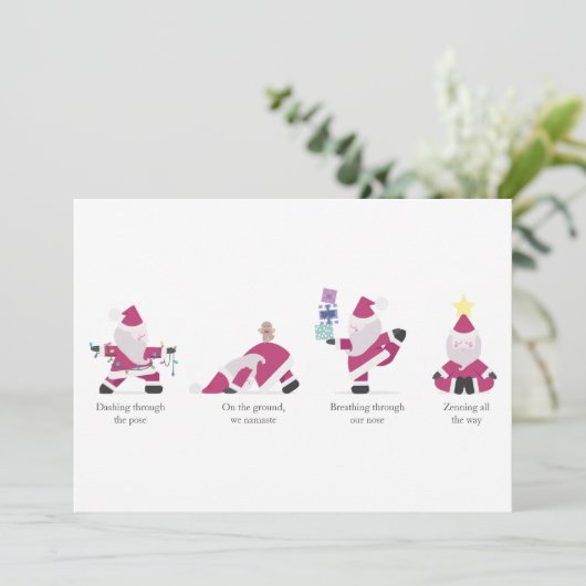 Yogi Santa Funny Yoga Pun Kaart kerstfeestdag (Staand voorkant)