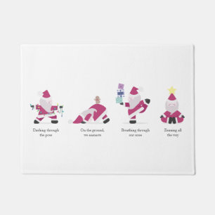 Yogi Santa Funny Yoga Pun Kaart kerstfeestdag Deurmat