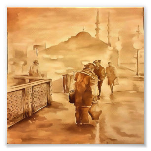 Yogurt Delivery in Istanbul , die een historisch j Foto Afdruk