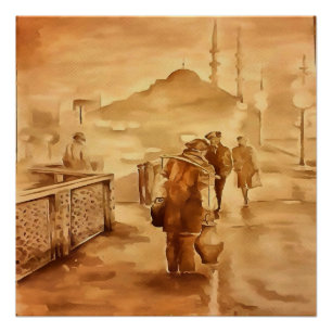 Yogurt Delivery in Istanbul , die een historisch j Perfect Poster