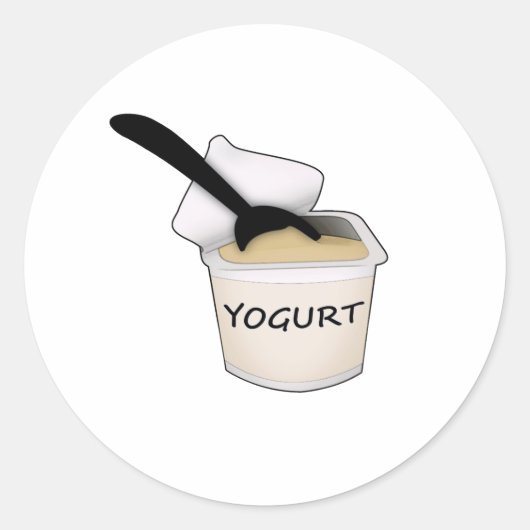 Yogurt Ronde Sticker (Voorkant)