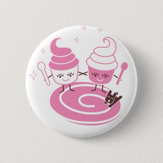Yogurt Sisters Button, bevroren Ronde Button 5,7 Cm (Voorkant)