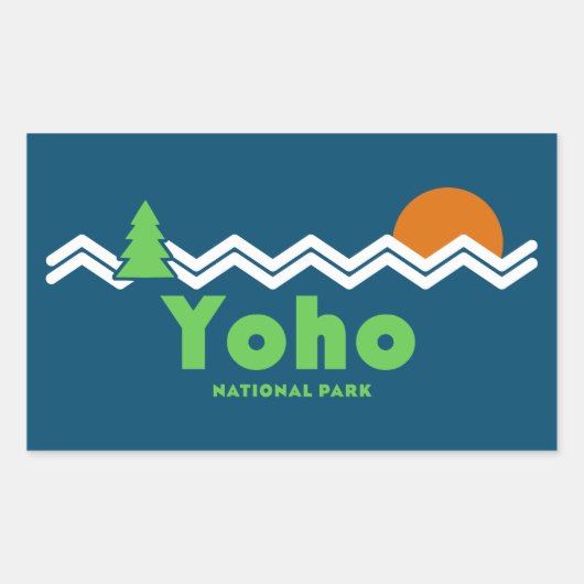 Yoho Nationaal Park Retro Rechthoekige Sticker (Voorkant)